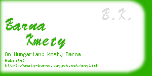 barna kmety business card